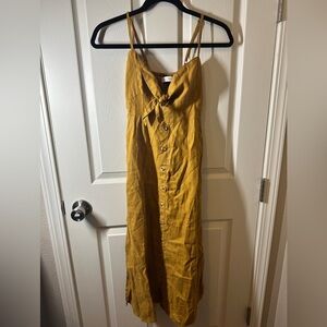 Faithful the brand size 2 mustard linen slit dress
